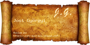 Jost Györgyi névjegykártya